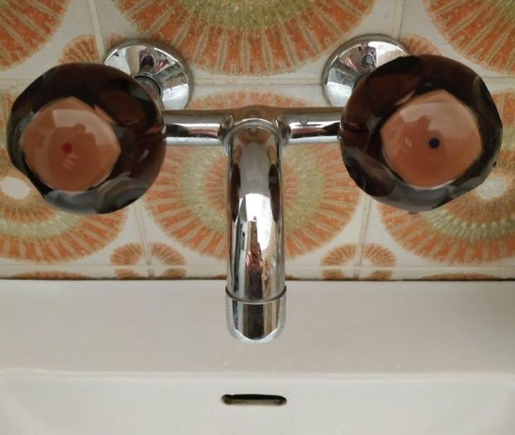  Vòi nước trông giống như khuôn mặt của một vị giáo sư. 