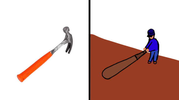  Cái búa hay người đang đánh bóng chày? 