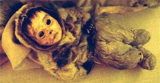 7. Xác ướp ở Greenland: Năm 1972, tám xác ướp được bảo quản rất tốt được tìm thấy trong một khu định cư đã bị bỏ hoang của người Inuit được gọi là Qilakitsoq, ở Greenland. Các xác ướp Greenland gồm một đứa trẻ sáu tháng tuổi, một đứa trẻ bốn tuổi và sáu phụ nữ ở những độ tuổi khác nhau. Họ đã chết khoảng 500 năm trước. Những cái xác này được ướp một cách tự nhiên nhờ nhiệt độ và gió khô trong hang. 