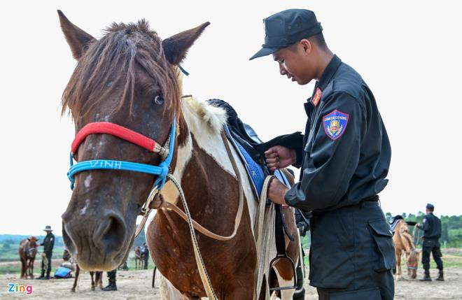 Đối với những chiến sĩ CSCĐ trẻ, bài học lắp yên, dây cương và kiểm tra móng ngựa phải mất từ 2 tuần đến 2 tháng mới có thể thuần thục.
