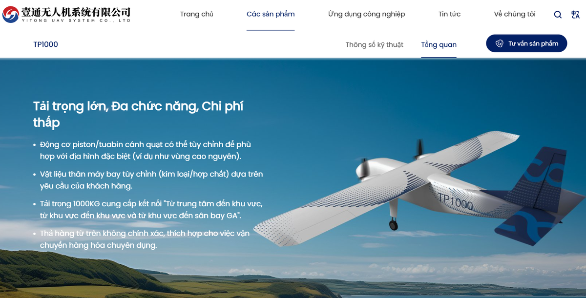 Ngoài TP1000, công ty quốc doanh này còn phát triển nhiều mẫu UAV vận tải khác với nhiều chức năng khác nhau. Tất cả đều hoàn toàn sản xuất trên công nghệ, vật tư trong nước. Trung Quốc đã chứng minh cho thấy năng lực hàng đầu của đầu thế giới của họ trong lĩnh vực này.