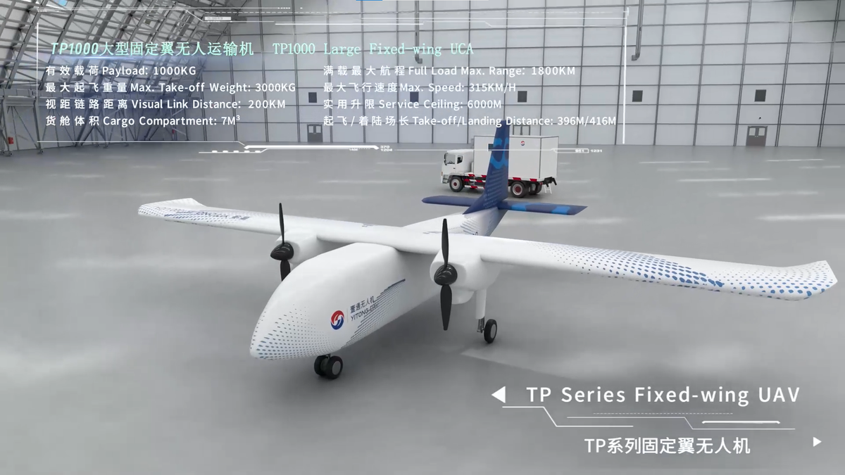 TP1000 đã thu hút sự quan tâm của thị trường. Các công ty nội địa được cho là đã đặt hàng 30 chiếc. Công ty UAV Yitong cho biết các công nghệ cốt lõi của máy bay không người lái này có nguồn gốc 100% trong nước. Nó phù hợp cho cả mục đích sử dụng quân sự và dân sự.