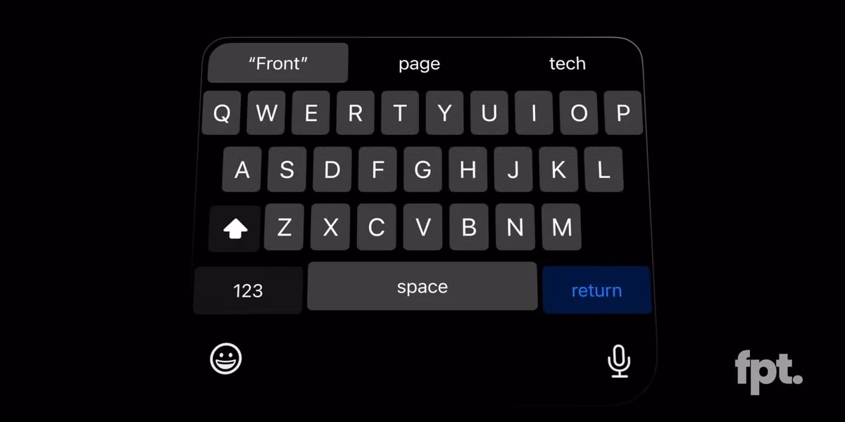 Ngay cả bàn phím ảo cũng được làm mới với phần viền trên bo tròn và hiệu ứng kính mờ đặc trưng, tạo cảm giác như đang "lơ lửng" trên màn hình.