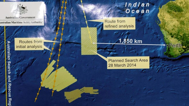 Khu vực tìm kiếm MH370 có diện tích tương đương với thành phố Sydney, được xác định thông qua phân tích chi tiết các kiểu thời tiết, dữ liệu vệ tinh và mảnh vỡ máy bay được tìm thấy dọc theo bờ biển Châu Phi và các đảo Ấn Độ Dương.