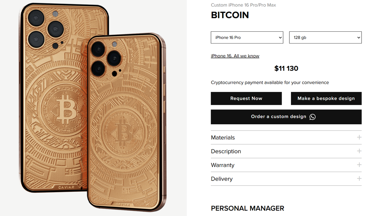 Trước đó, hãng cũng đã giới thiệu bộ sưu tập iPhone 16 Pro siêu sang cho dịp Valentine và phiên bản iPhone 16 Pro mạ vàng Bitcoin giới hạn chỉ 47 chiếc trên toàn thế giới.