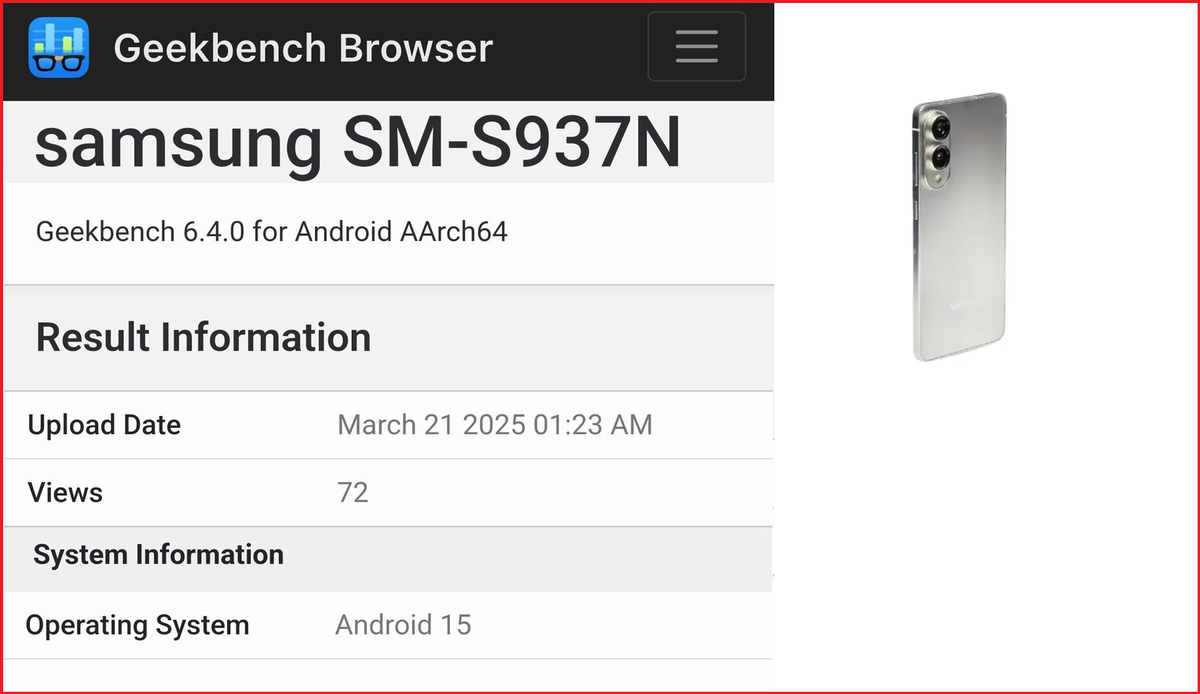  Hôm 21/03, biến thể Hàn Quốc của S25 Edge vừa được thử nghiệm hiệu năng trên Geekbench. Nhờ đó mà thông tin bộ xử lý của nó đã được xác nhận. 