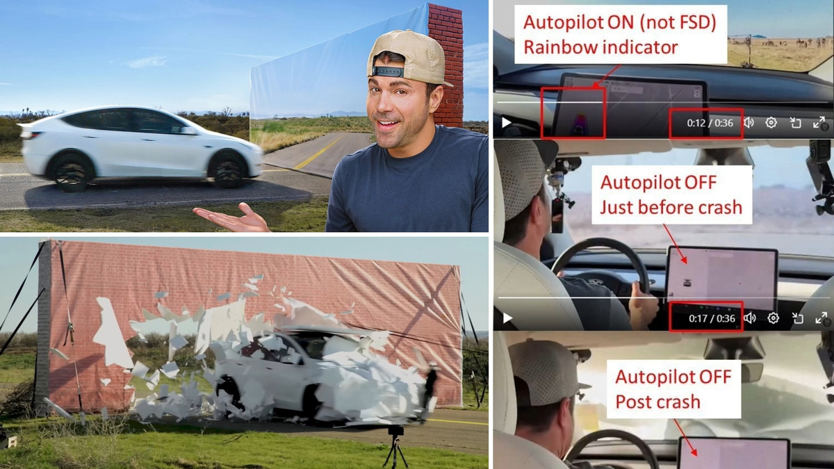 Về phần video của Mark Rober, đã bị cộng đồng vạch trần là một chương trình khuyến mại rẻ tiền của một hãng xe khác đang gặp khó khăn và trong video Youtuber này đã gian lận khi sử dụng Autopilot thay vì FSD.