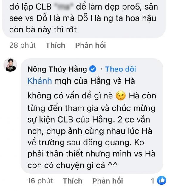 Phản ứng Nông Thúy Hằng khi bị nói 'sân si' với Đỗ Thị Hà? - Hình 4 Phan ung Nong Thuy Hang khi bi noi 'san si' voi Do Thi Ha?-Hinh-4