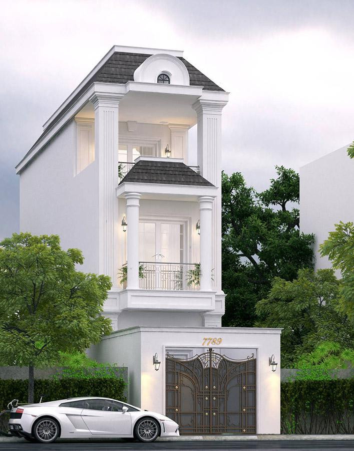 5 mau nha ong tan co dien 3 tang dep, hien dai nhat