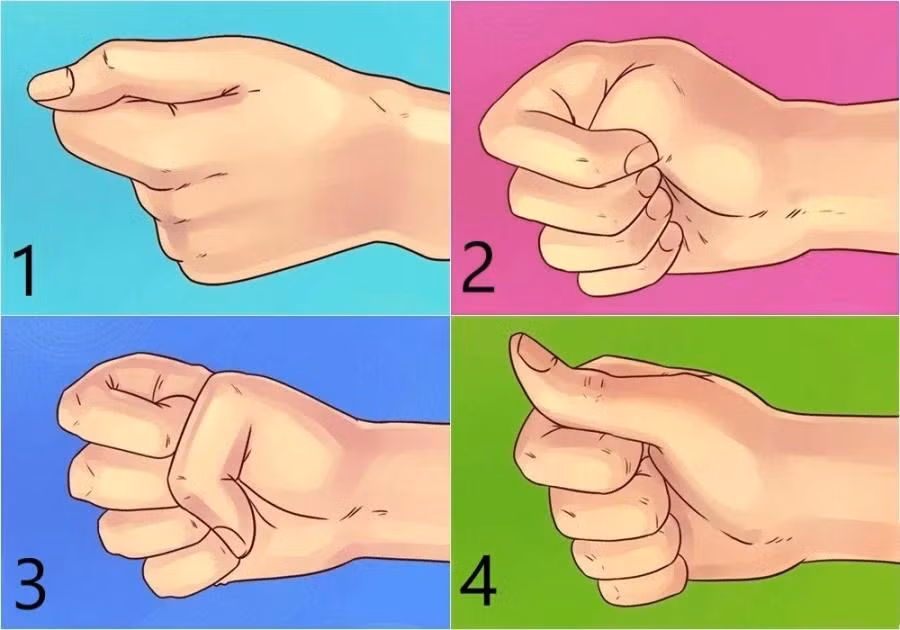  Đầu tiên hãy nắm tay lại và xem mình thuộc kiểu nắm tay nào trong các kiểu sau đây nhé. Ngón cái nằm trên các ngón tay. Nếu bạn thuộc kiểu nắm tay này bạn sinh ra là để làm người dẫn đầu. Bạn năng động và chẳng bao giờ chịu ngồi yên một chỗ. Dường như lúc nào bạn cũng phải di chuyển và tìm niềm vui mới thì mới cảm thấy vui vẻ.