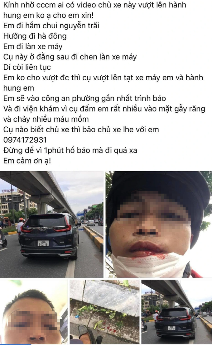 Tai xe xe om bi nguoi dan ong di o to danh vi “khong nhuong duong“?
