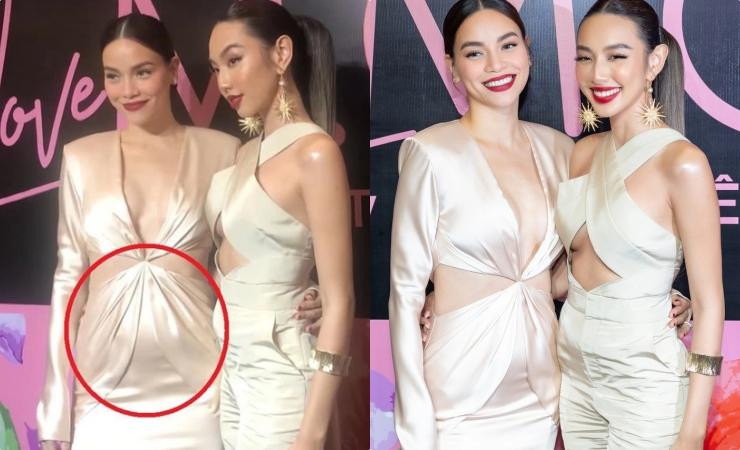 ổi tiếng với vóc dáng thanh mảnh nhưng Hồ Ngọc Hà cũng từng vướng nghi vấn mang thai khi diện váy lụa để lộ vòng 2 lùm lùm.