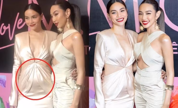 Nổi tiếng với vóc dáng thanh mảnh nhưng Hồ Ngọc Hà cũng từng vướng nghi vấn mang thai khi diện váy lụa để lộ vòng 2 lùm lùm.