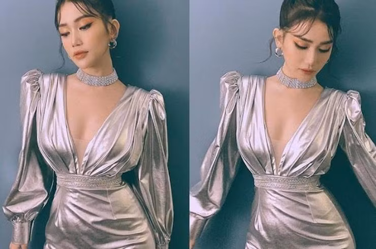 Sỹ Thanh cũng ngại ngùng vì kiểu váy phô rõ nhược điểm cơ thể này.