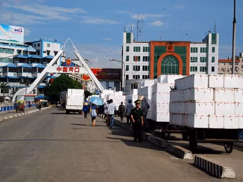 Xuất khẩu vải thiều tươi sang Trung Quốc qua cửa khẩu Lào Cai.