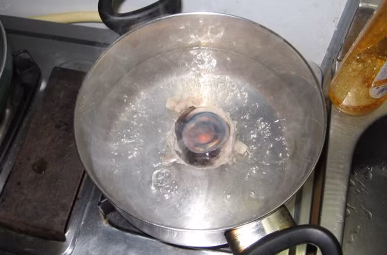 Người ta chỉ cần đun sôi một chút nước sạch rồi đưa mắt cá ngừ vào trần qua là có thể thưởng thức.