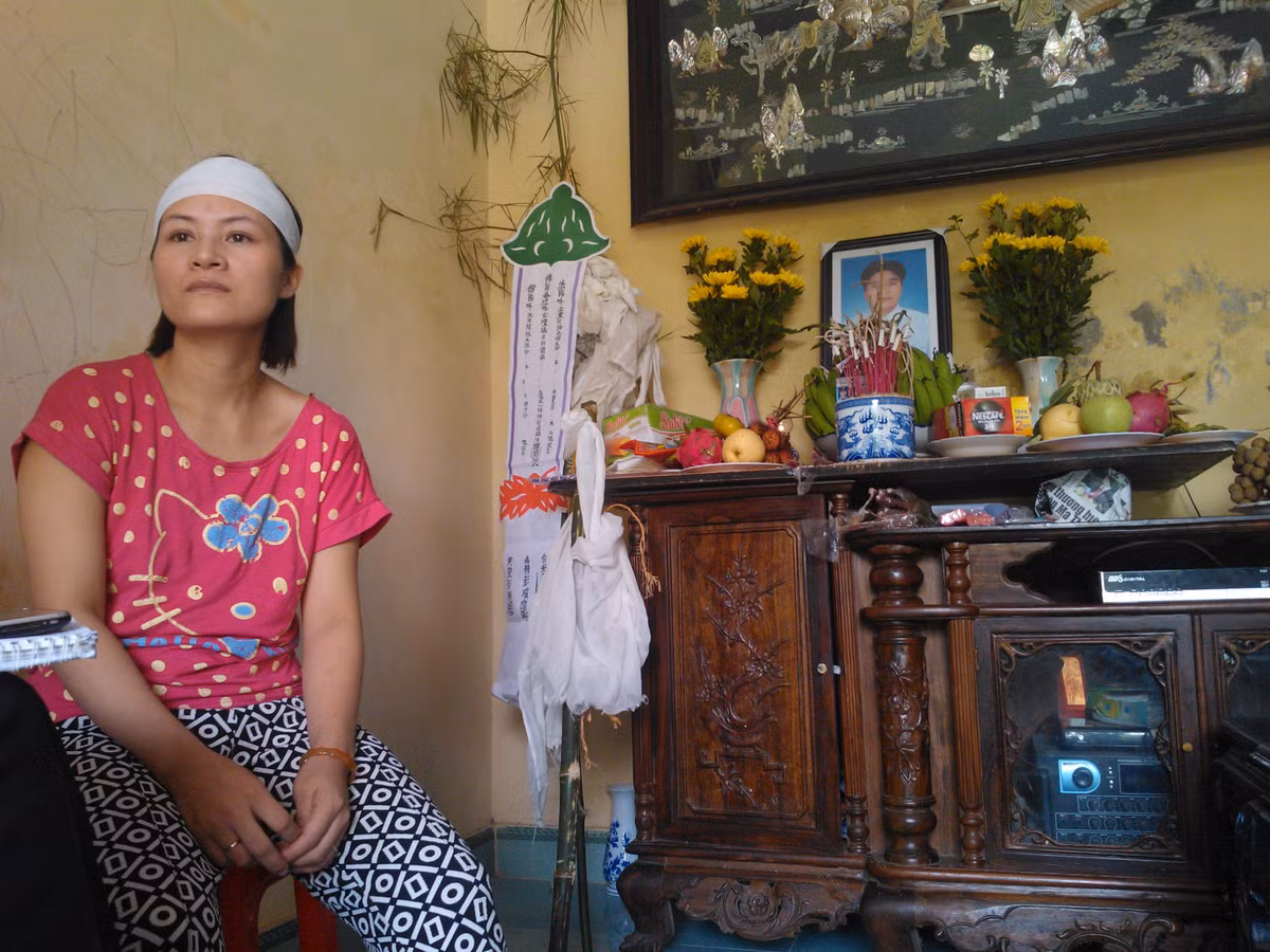 Chị Phạm Thị Ước, vợ nạn nhân Phạm Xuân Duyên.