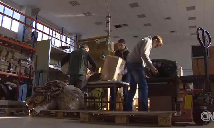 Sau khi phân loại các vật dụng của người dân gửi tới, các nhà vận động chính trị sẽ gói ghém và đóng thùng cẩn thận...