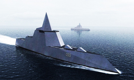 Ảnh đồ họa siêu hạm Type 055.