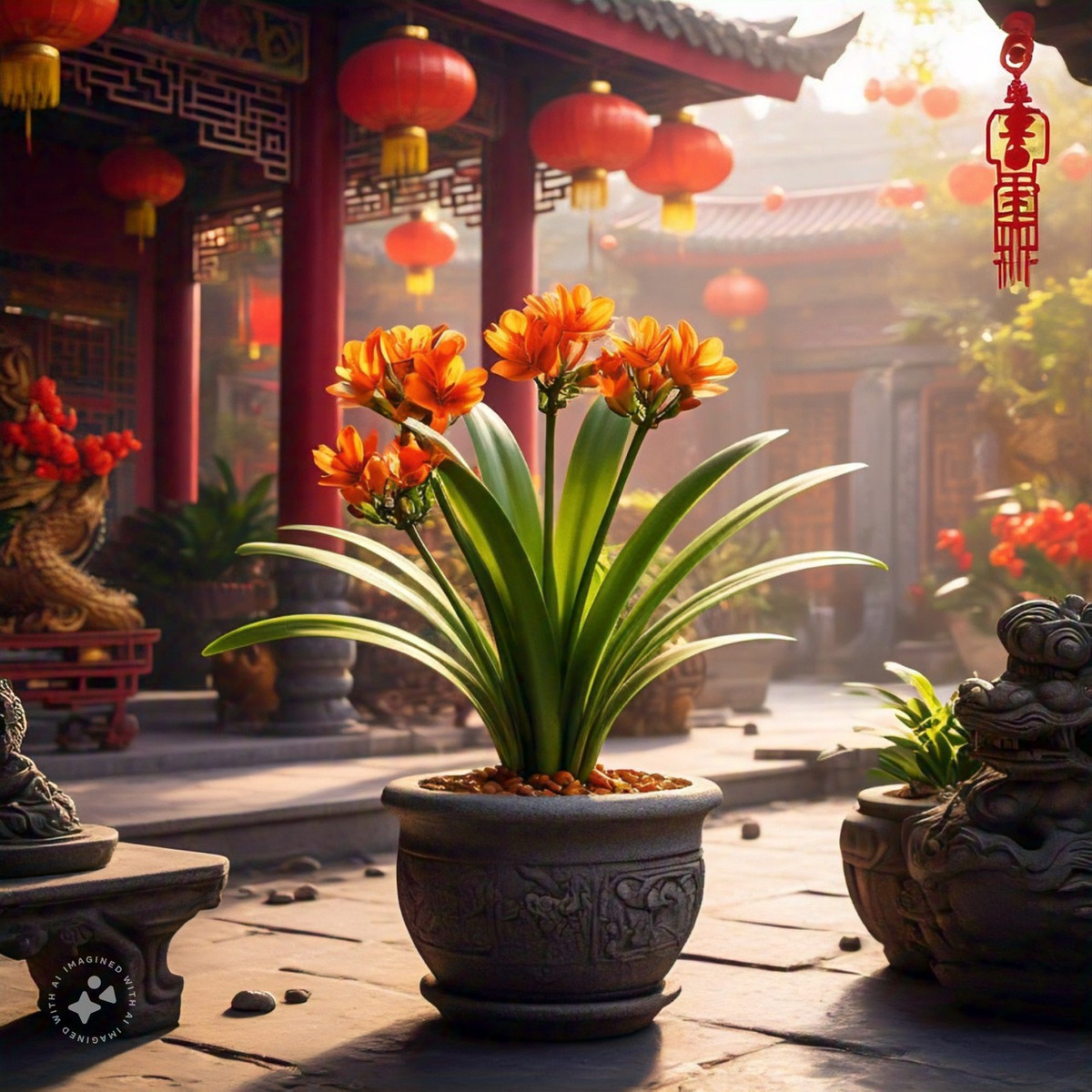 5. Cây cảnh: Lan quân tử. Lan quân tử (Clivia) là loài hoa luôn được người xưa ưa thích. Vì độ quý hiếm, phát triển chậm nên loài hoa này trước đây rất đắt đỏ, xứng đáng là loài hoa của giới quý tộc. 