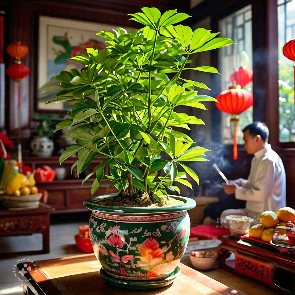  Ý nghĩa của cây cảnh ngũ gia bì: 1. Thu hút giàu có, tiền tài từ "tám phương, tứ hướng".Cây cảnh ngũ gia bì được mệnh danh là cây cảnh "bát phương tài" vì chét lá của nó thường có 8 lá (bát phương), giống như lòng bàn tay dang rộng, tượng trưng cho "thu hút sự giàu có và kho báu" đến từ bát phương tứ hướng. 