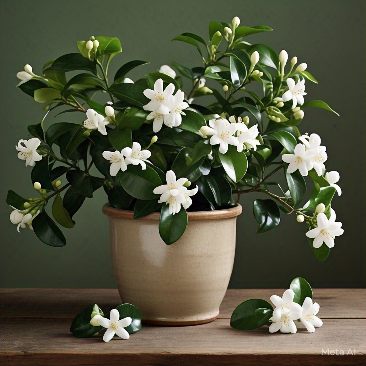  Hoa nhài trắng như tuyết, nở vào ban đêm, hương thơm đặc biệt nồng nàn, như có thể xua tan đi sự mệt mỏi của ban ngày. Còn hoa nguyệt quế mang theo khí chất tươi mát, tinh tế, khiến người ta cảm thấy như đang ở sáng sớm đầu mùa hè. 