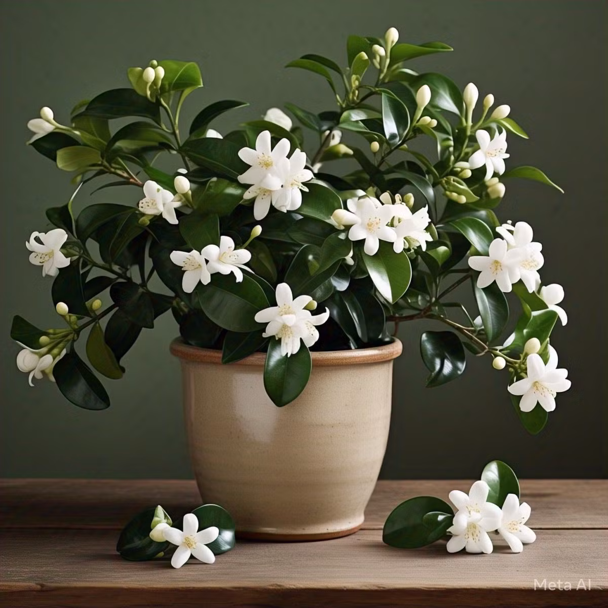  Hoa nhài trắng như tuyết, nở vào ban đêm, hương thơm đặc biệt nồng nàn, như có thể xua tan đi sự mệt mỏi của ban ngày. Còn hoa nguyệt quế mang theo khí chất tươi mát, tinh tế, khiến người ta cảm thấy như đang ở sáng sớm đầu mùa hè. 