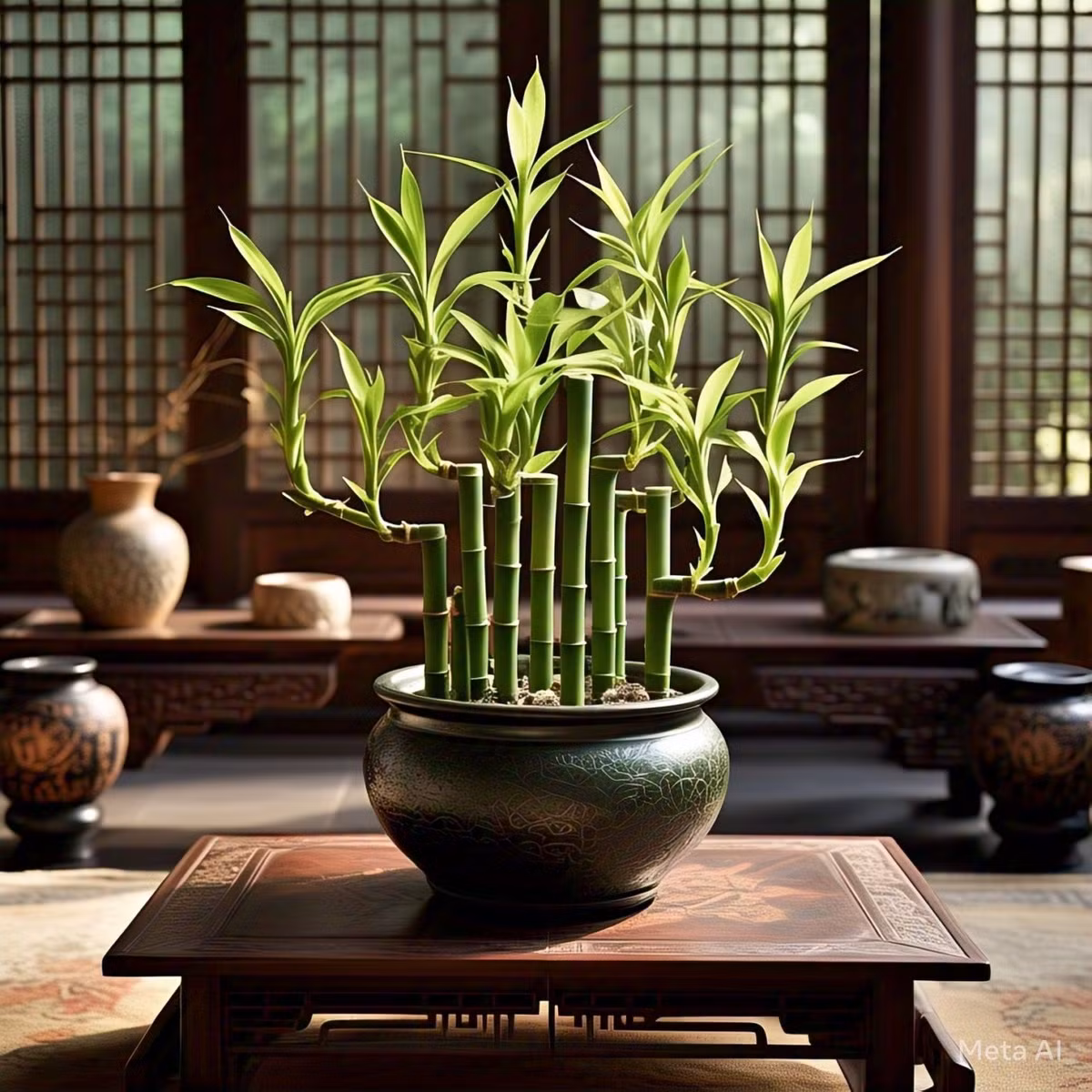  2. Cây cảnh: Phát tài phát lộc. Cây cảnh phát tài phát lộc có tên tiếng Anh là Lucky bamboo tức là tre may mắn, đồng thời nó cũng tượng trưng cho sự giàu có và tốt lành. 