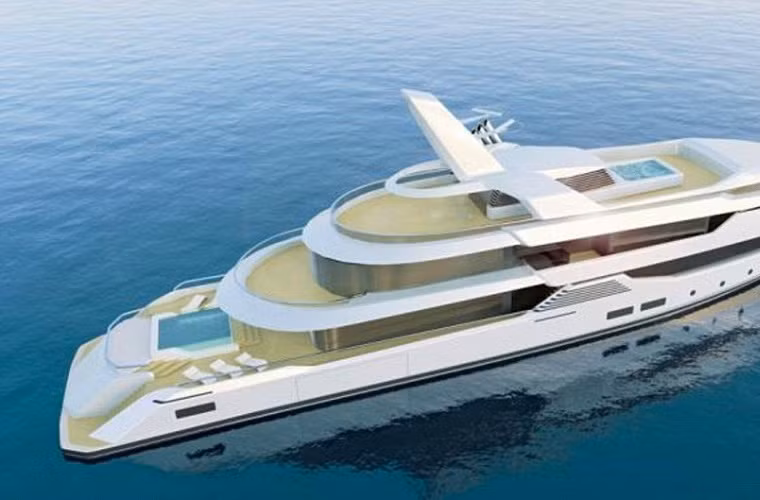 Du thuyền khổng lồ này có thể mang theo 12 hành khách và 15 thuỷ thủ đoạn đi du ngoạn biển cả nhiều ngày liên tiếp. Tàu có gara riêng để ô tô, bể, bể bơi lát kính dưới đáy, và đặc biệt thiết kế cửa sổ ngay sát mặt nước để ngắm nhìn biển khơi. Một du thuyền lý tưởng cho những đại gia ưa thích khám phá đại dương.