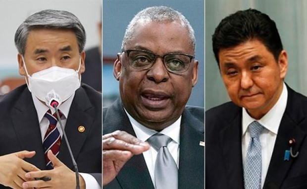 Lanh dao quoc phong My, Nhat, Han du kien hop ba ben tai Singapore