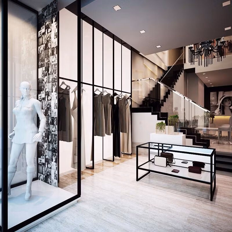 Toàn bộ showroom được thiết kế theo tông trắng đen đơn giản mà vẫn tinh tế.