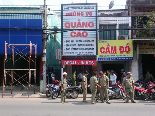 Hiện trường nơi xảy ra vụ án.