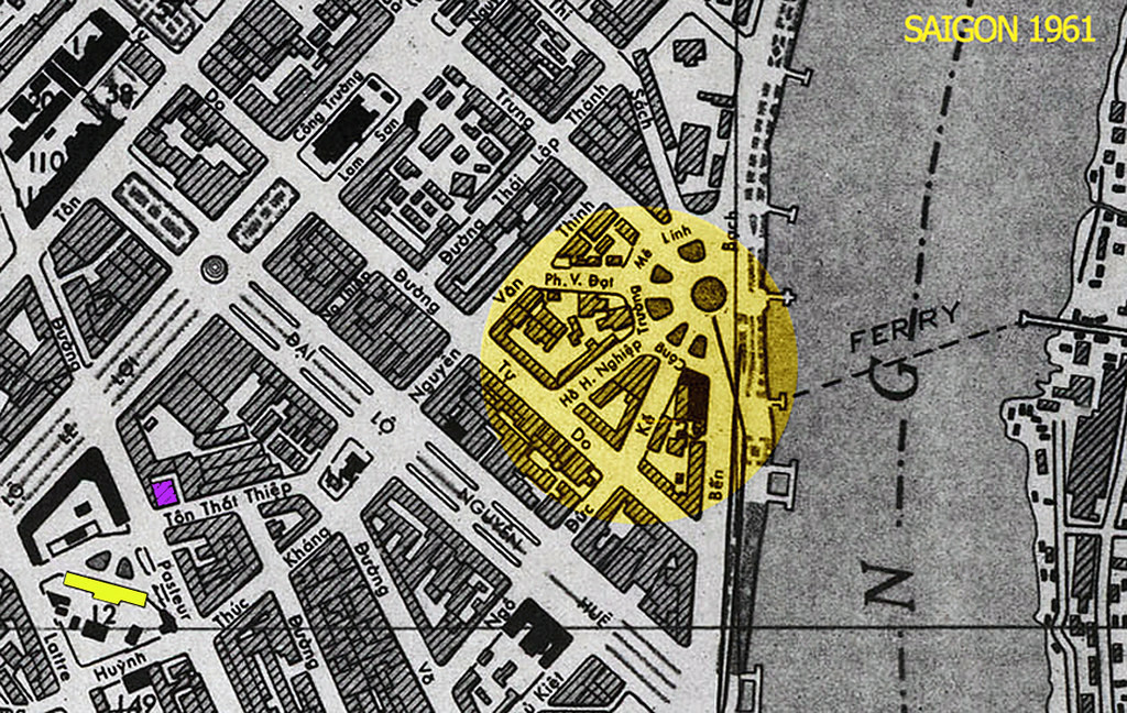 Khu vực Công trường Mê Linh trong bản đồ Sài Gòn 1961.