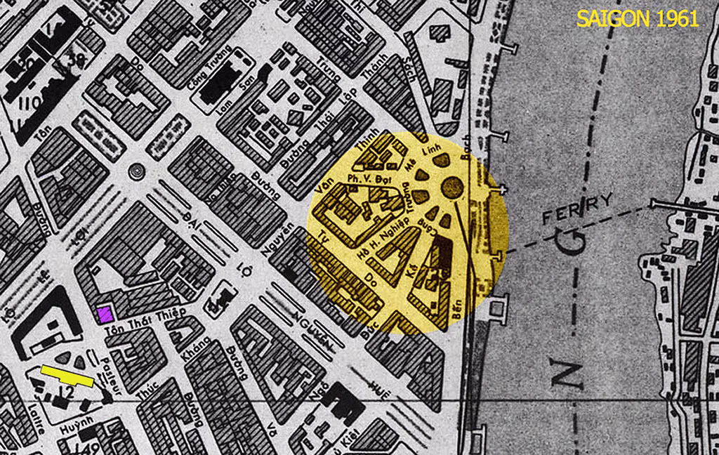 Khu vực Công trường Mê Linh trong bản đồ Sài Gòn 1961.