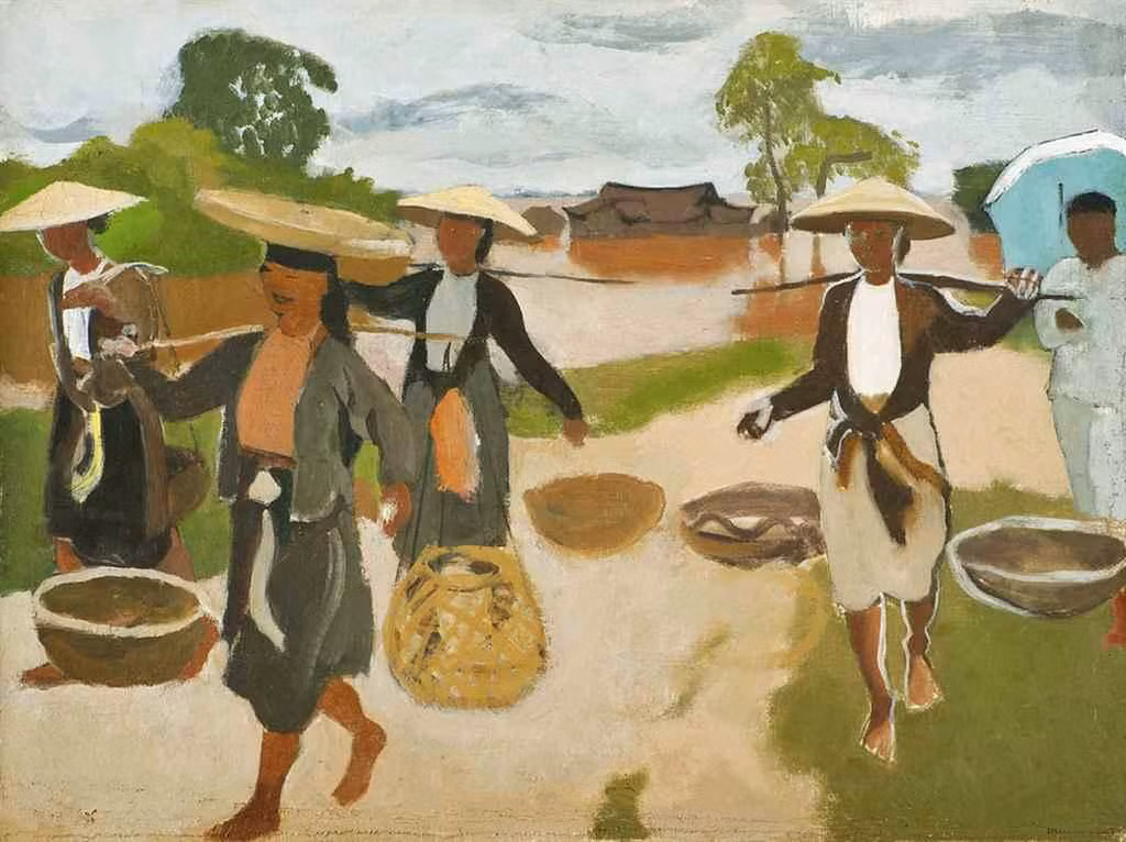 Đường ra chợ. Một bức tranh khác của Joseph Inguimberty.