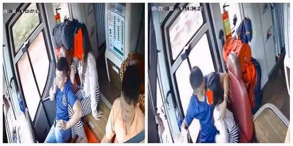 Hinh anh bat ngo vu nhan vien nha xe bi to de co gai