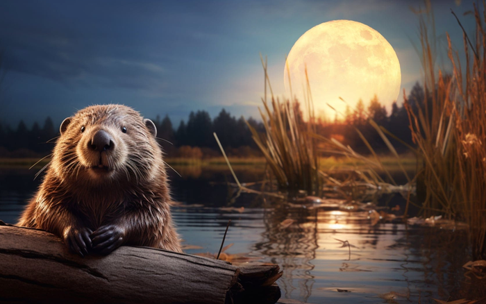 Trăng tròn tháng 11 thường được gọi là Trăng hải ly vì loài hải ly thường xây đập mùa đông vào thời điểm này trong năm ở vùng đông bắc nước Mỹ, theo timeanddate.com. Nó cũng được gọi là Trăng băng giá và Trăng tuyết ở Bắc Mỹ vì lục địa này đang sắp bước vào mùa đông và nhiệt độ lạnh hơn. Ảnh: Gently Images