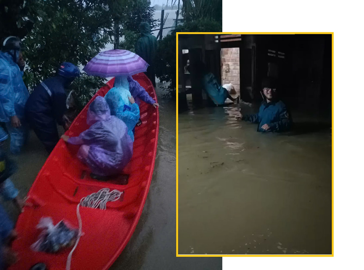 Chính quyền thị xã Đức Phổ triển khai các lực lượng ưu tiên di dời người dân ra khỏi khu vực có nguy cơ cao, đồng thời kết hợp di chuyển vật nuôi và một số tài sản có giá trị khác.