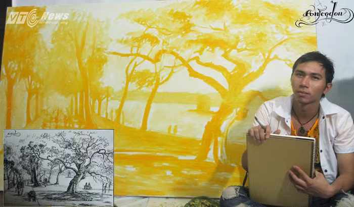 Còn đây là tác giả của những bức họa trên - họa sĩ trẻ An Thắng, hay được biết đến với bút danh ANCODON.