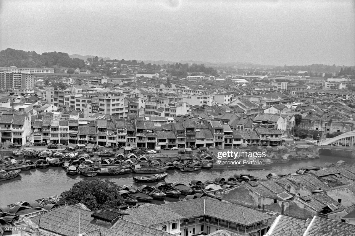 Một góc Singapore năm 1962 nhìn từ trên cao.