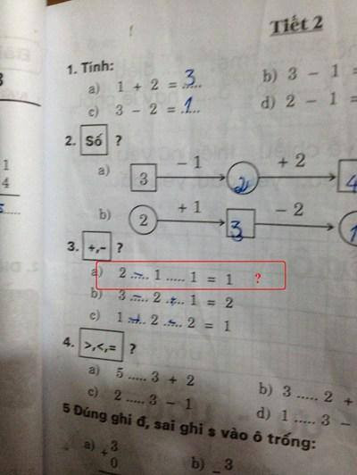 Đề Toán lớp 1 không có đáp án, đánh đố học sinh đang được chia sẻ trên mạng và gây ra nhiều tranh luận.