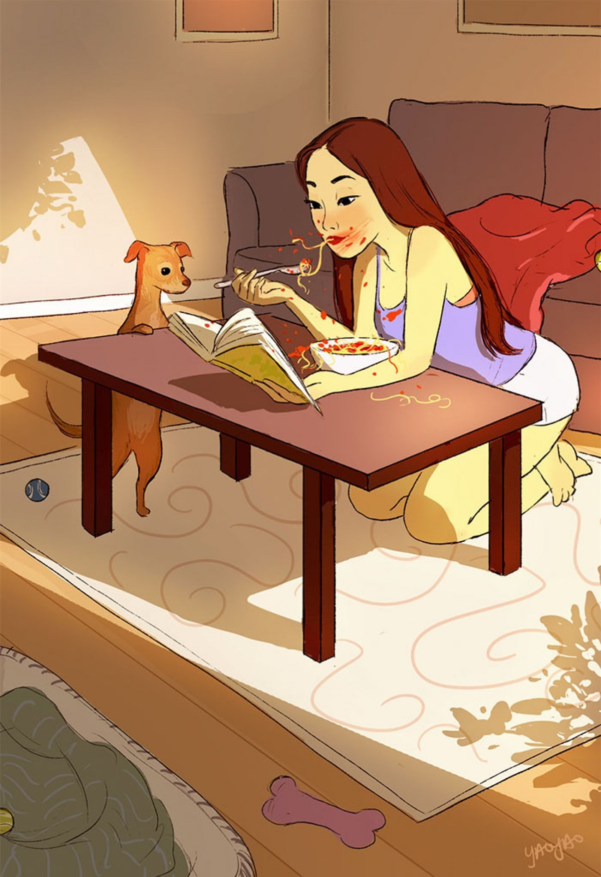 Ăn uống bừa bộn một chút, thậm chí ăn đêm cũng không có ai mắng mỏ.