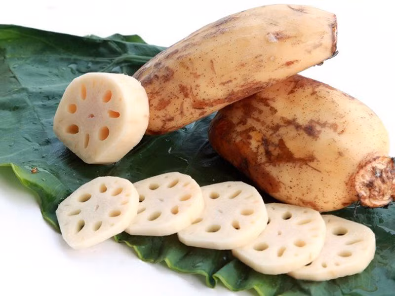 Củ sen. Chọn những củ vừa tầm, tròn và thuôn đều. Nếu dùng ngó để nấu canh thì nên chọn củ có mặt cắt 7 lỗ vì chúng chứa hàm lượng nước ít, mềm, dẻo. Trong khi đó, củ với mặt cắt 9 lỗ chứa nhiều nước, giòn thích hợp cho món xào, salad.