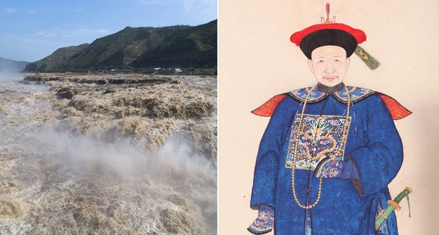  Theo đó, Hòa Thân đành lòng buông bỏ 50 năm cuộc đời, tâm trạng này thể hiện rất rõ trong hai câu thơ đầu. Thế nhưng sang 2 câu thơ sau, hắn lại bộc lộ sự uất hận, nguyền rủa "thủy phiếm hàm long", ý là nhà Thanh sẽ phải đối diện với trận lũ lụt lớn giống như cơn phẫn nộ của hắn lúc này.