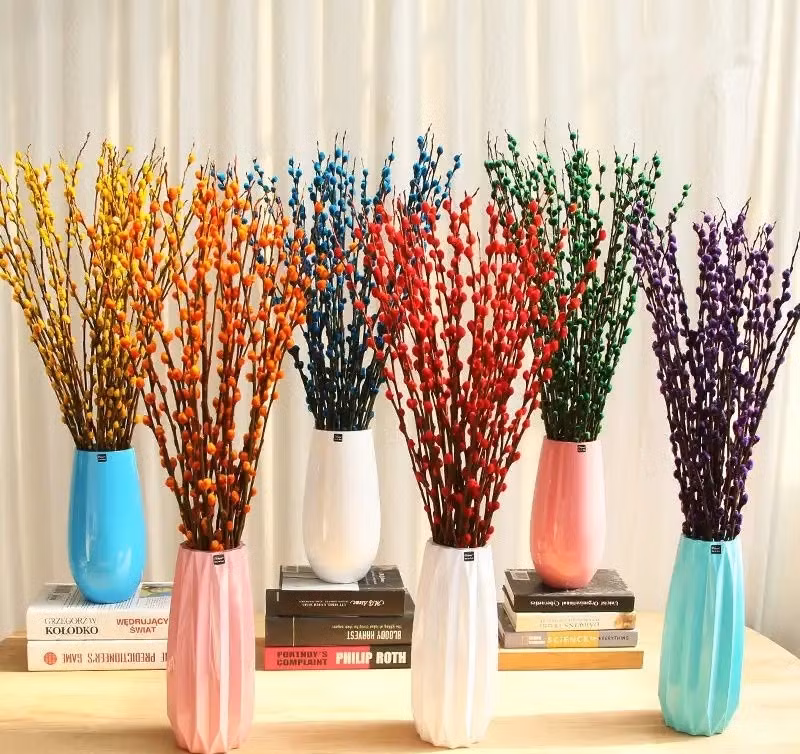  6. Cây cảnh: Liễu bạc. Một chậu liễu bạc được đặt trong nhà từ đầu năm đến cuối năm, người xưa cho rằng sẽ mang lại sự thịnh vượng cho gia đình. Người xưa dặn: "Phòng khách đặt cây thịnh vượng, vàng bạc theo về nhà". Do đó, bạn có thể trồng liễu bạc ở sân hoặc cắm một bình màu đỏ bày trong phòng khách, phòng ngủ hoặc phòng làm việc. 