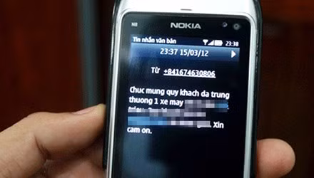 Nội dung tin nhắn lừa đảo.