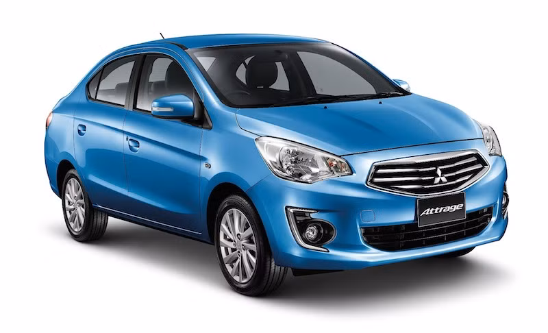 Trong đó, Attrage là mẫu sedan sở hữu phong cách thiết kế mới với những đường nét sang trọng và các điểm nhấn tiện dụng.