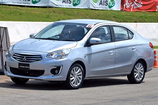 Mẫu sedan hạng nhỏ Attrage sẽ là sản phẩm đinh của Mitsubishi tại triển lãm xe Việt Nam.