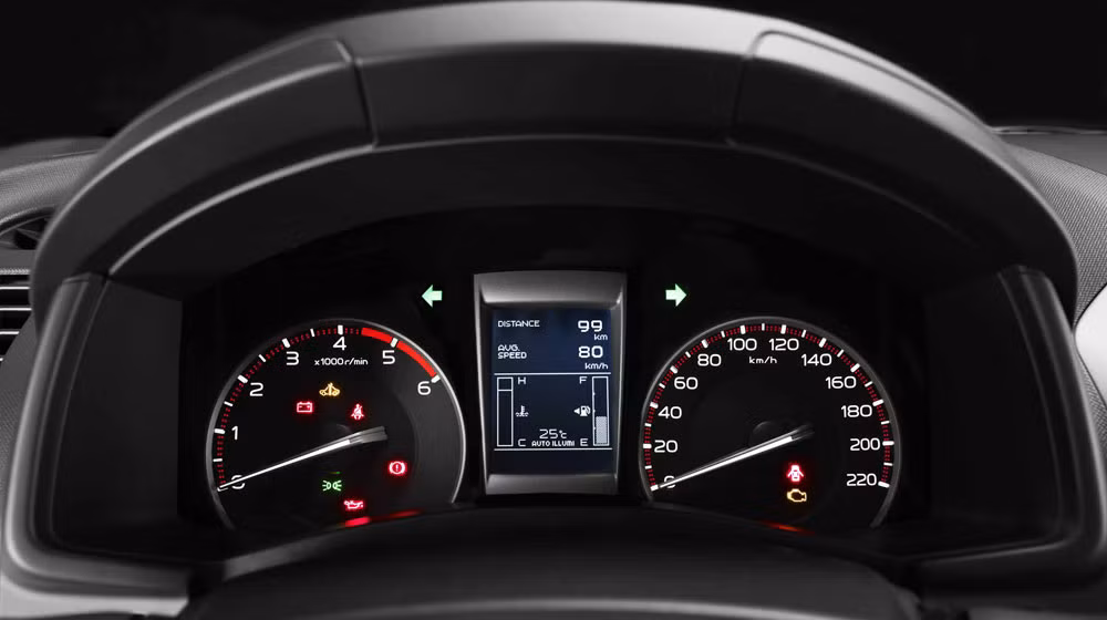 Xe trang bị đồng hồ táp lô tích hợp màn hình MID với những thông tin cần thiết như nhắc nhở bảo dưỡng, thay nhớt động cơ, thay lọc khí, kiểm tra bảo dưỡng...