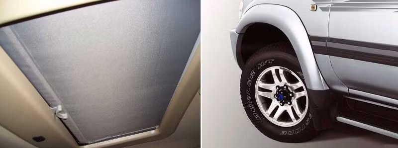 Cửa sổ trời trượt điều khiển điện và mâm hợp kim 5 cánh của xe.